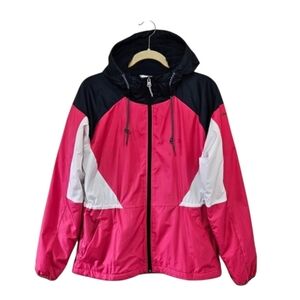 Columbia Side Hill Red Colorblock Fleece Lined Hooded Coat Jacket Womens Medium